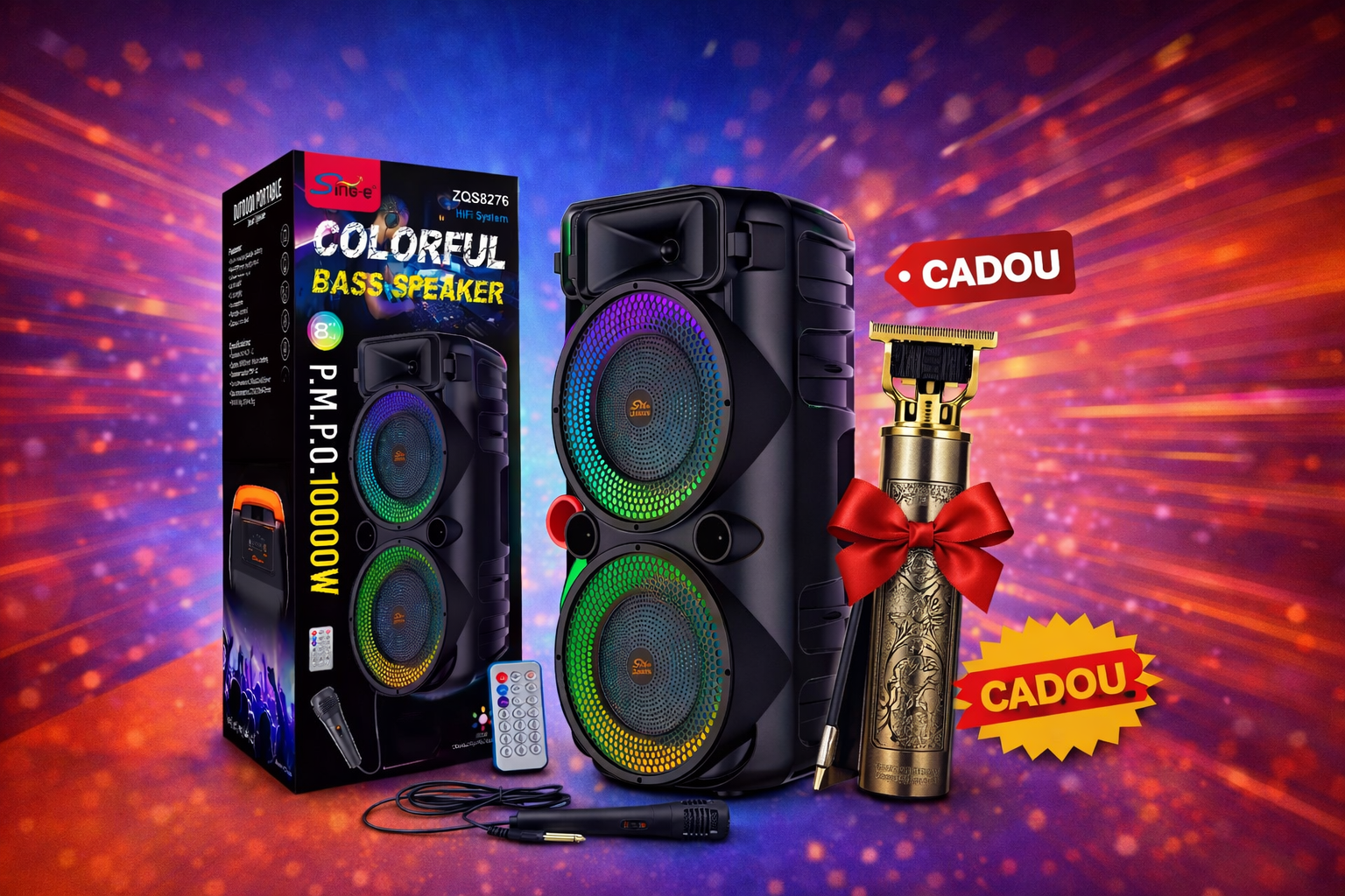 PACHET PROMOȚIONAL ZQS8276 1000W Boxă Multimedia cu Subwoofer, pentru Teatru Acasă,+ CADOU INCLUS