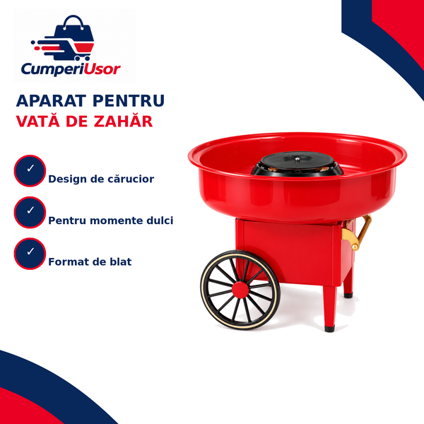 Aparat pentru vată de zahăr, design cărucior – CumperiUsor