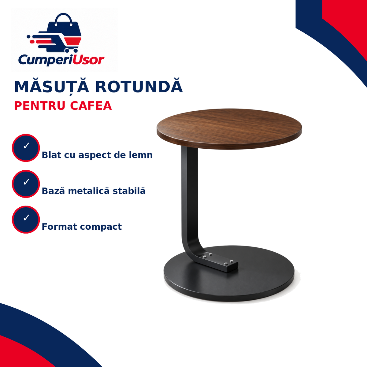 Măsuță rotundă pentru cafea – CumperiUsor